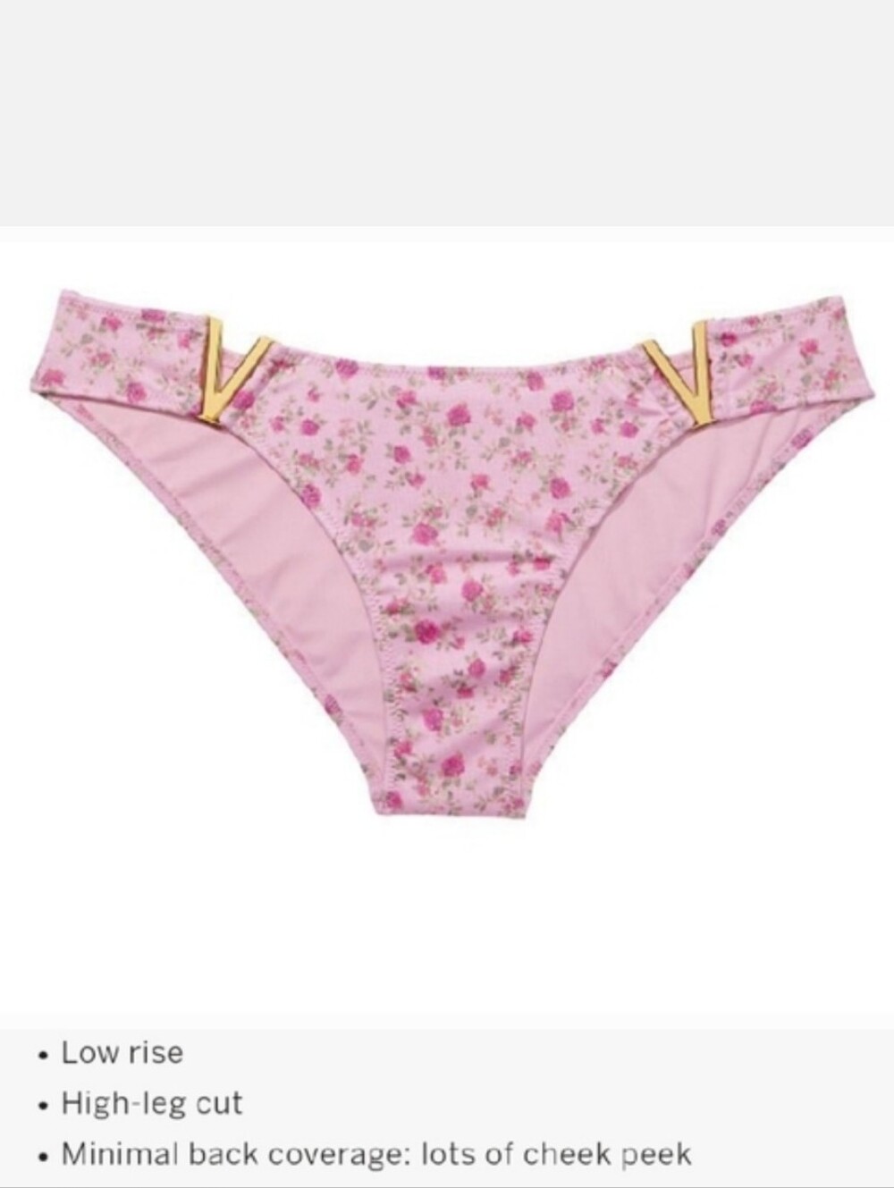 Victoria's secret very sexy v hardware cheeky bikini swim bottom XXL Pink Floral